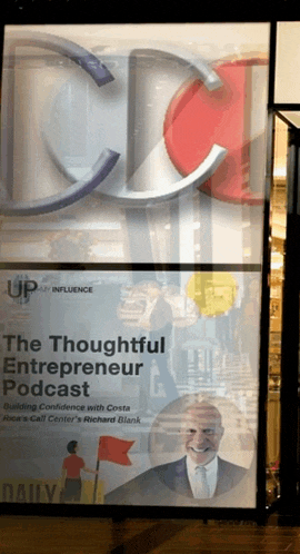 a sign that says the thoughtful entrepreneur podcast