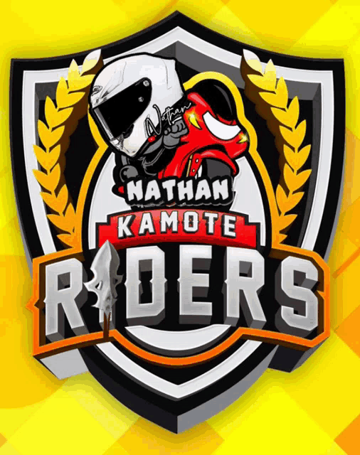 a logo for the nathan kamote riders with a helmet on it