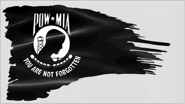 a black flag with the words pow mia you are not forgotten on it