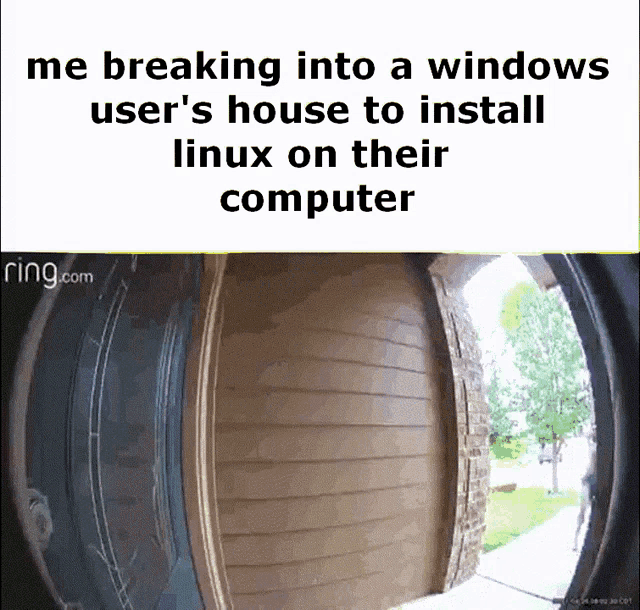 a ring doorbell shows a person breaking into a windows user 's house