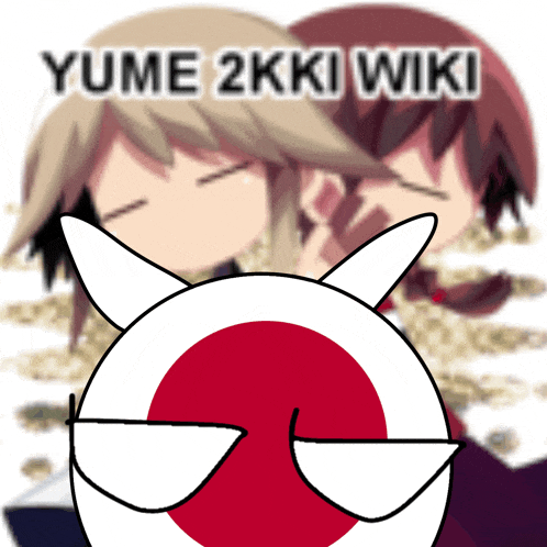 a poster for yume 2kki wiki shows a cartoon of a girl with horns