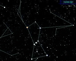 a computer generated image of the constellation of orion .