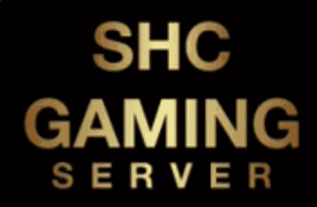 a logo for shc gaming server in gold letters