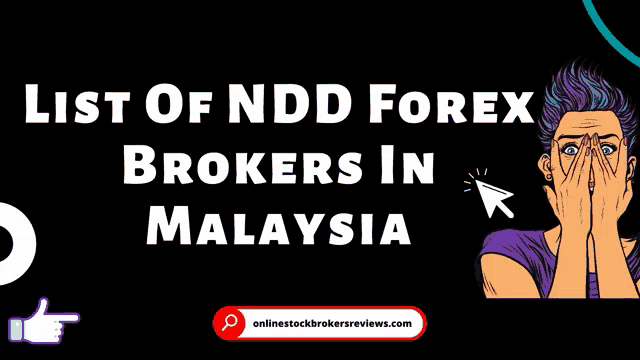 a pop art illustration of a woman covering her face with her hands with the words list of nndd forex brokers in malaysia