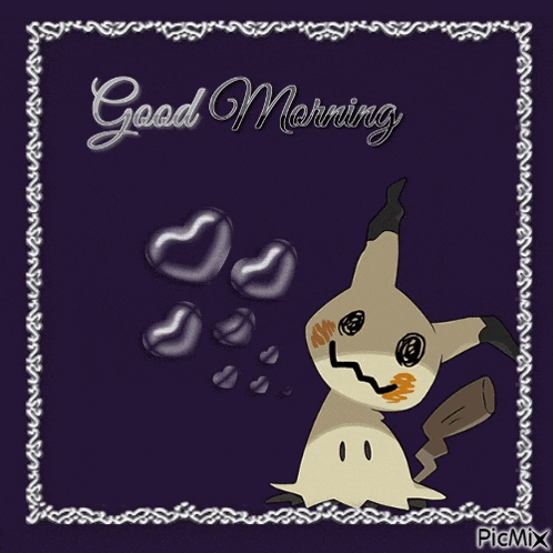 a picture of a ghost with the words good morning written on it