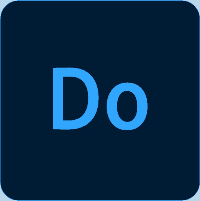 a blue icon with the word do on it