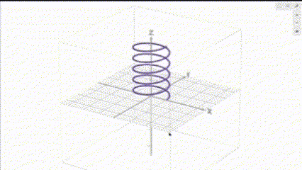 a computer generated image of a spiral on a coordinate plane .