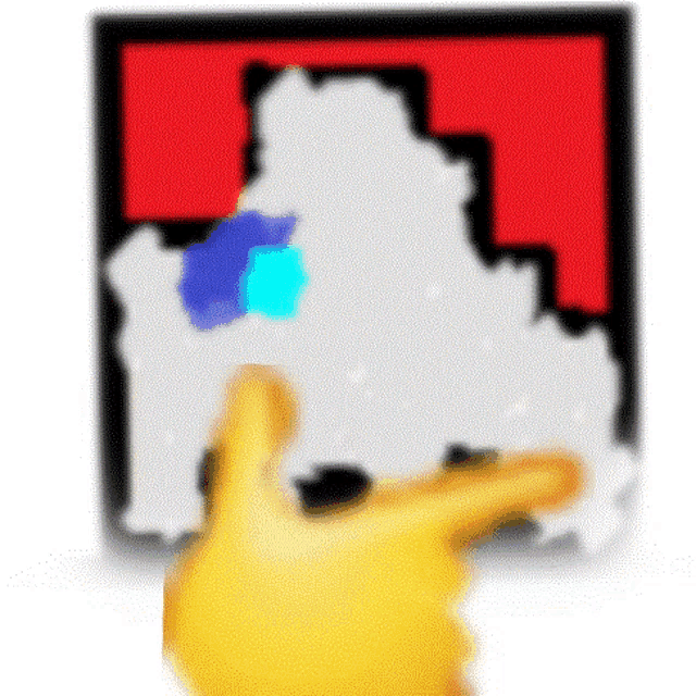 a person 's hand is pointing at a pixel art drawing of a cloud .