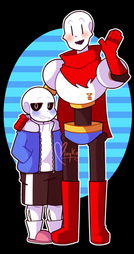 a drawing of papyrus and sans with the name tiny ka on the bottom