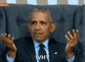 barack obama is sitting in a chair making a funny face while talking to the camera .