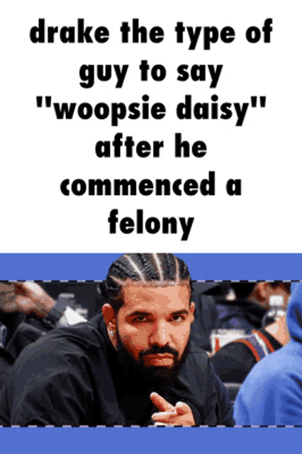 drake the type of guy to say " woopsie daisy after he commenced a felony "