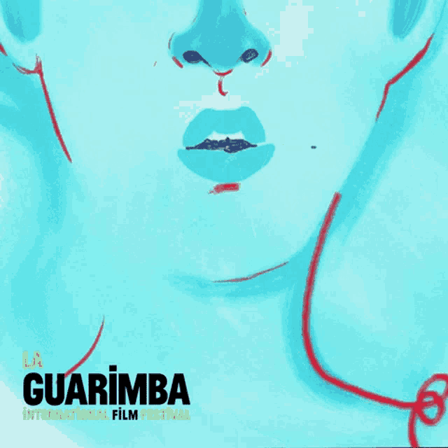 a poster for the guarimba international film festival shows a woman holding her finger to her lips