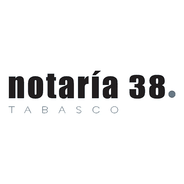 a logo for notaria 38 tabasco is displayed on a white background