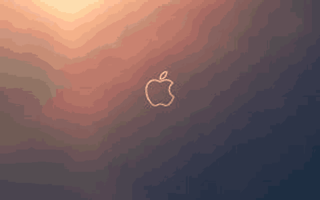 a drawing of an apple on a gray background .