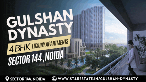 an advertisement for gulshan dynasty 4bhk luxury apartments sector 144 noida