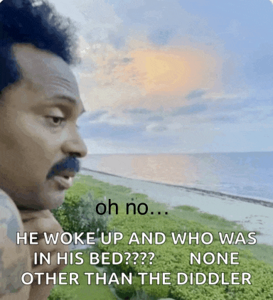 a man with a mustache is looking out over the ocean and says oh no