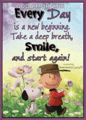 a picture of snoopy and charlie brown with a quote that says every day is a new beginning