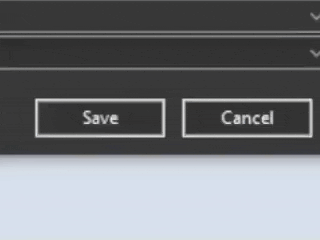 a computer screen with a save and cancel button on it