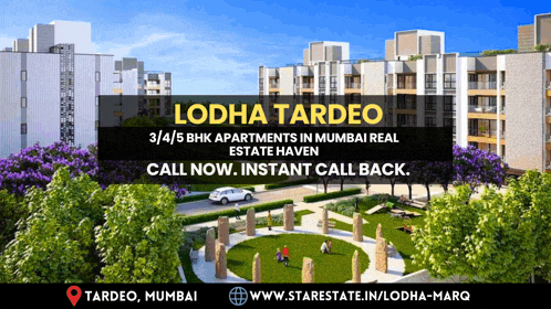 an advertisement for lodha tardeo shows an artist 's impression