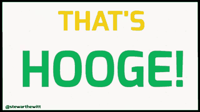 a sign that says that 's hooge in green and yellow