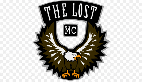 a logo for the lost mc with a bald eagle on it