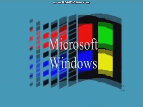 a microsoft windows logo is displayed on a blue screen