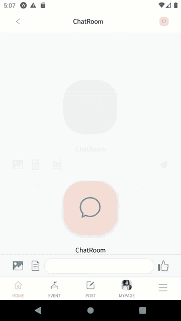 a screenshot of a chatroom app on a smartphone