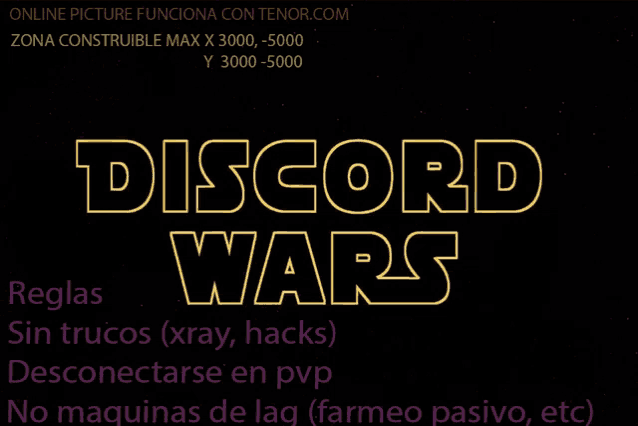 a poster that says discord wars in yellow letters on a black background