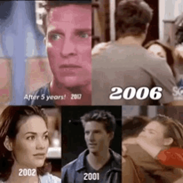 a collage of pictures of a man and a woman with the year 2006 at the top