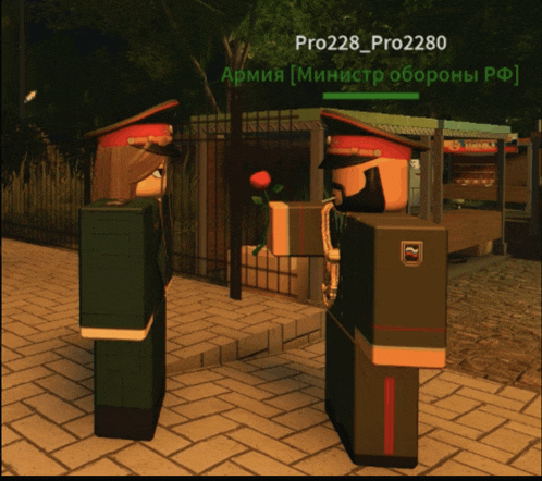 two soldiers are standing next to each other with pro228_pro2280 written on the top