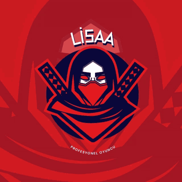 a logo for lisaa shows a ninja with swords