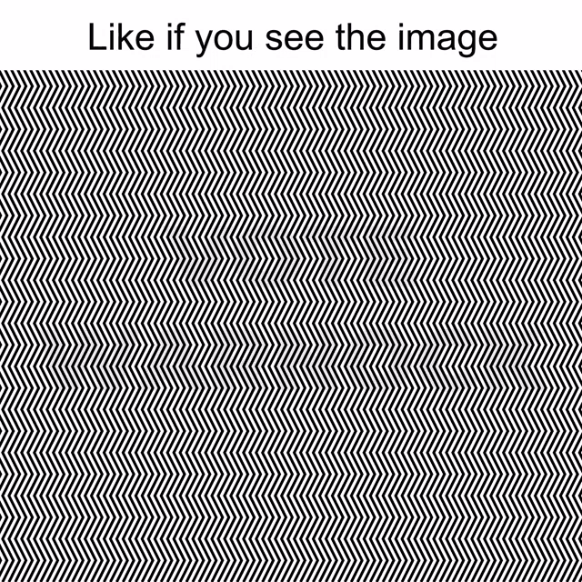 a black and white optical illusion with the words " like if you see the image " below it