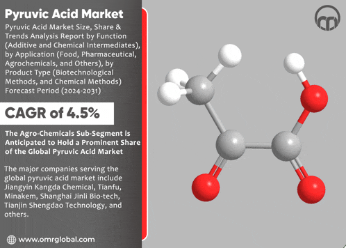 the pyruvic acid market size share and trends analysis report by function by application food pharmaceutical agrochemicals and others