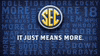 the sec logo is on a blue background with the words it just means more .