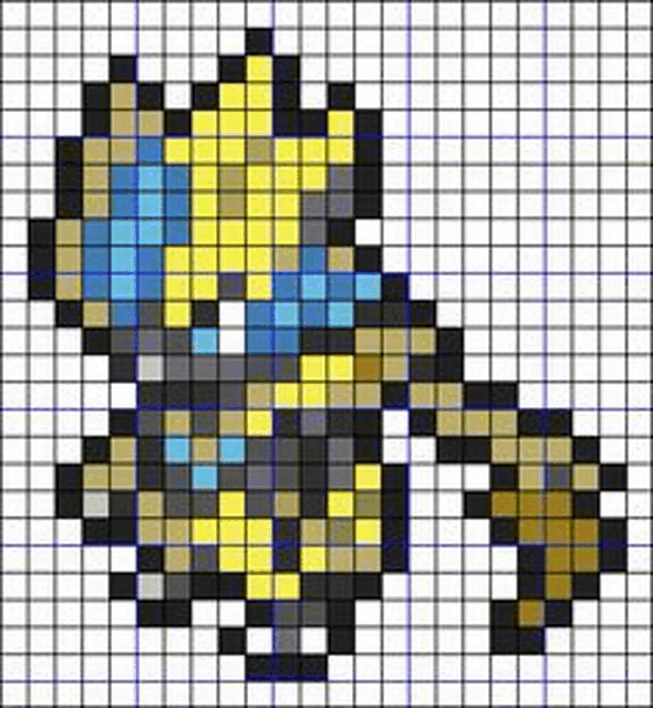 a pixel art pattern of a sword with a sword in the middle of it .