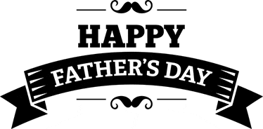 a black and white sign that says `` happy father 's day '' with a mustache and a ribbon .