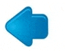 a blue arrow pointing to the right on a white background .