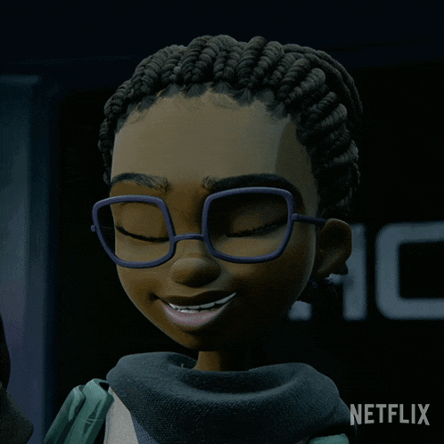 a cartoon character with glasses and the words too easy netflix