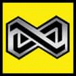 a black and white infinity symbol is on a yellow background .