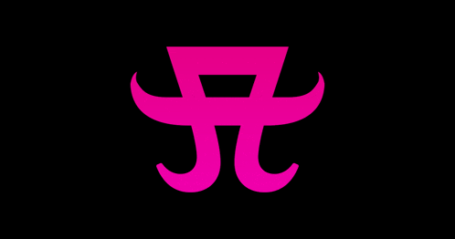 a pink symbol on a black background that says jt