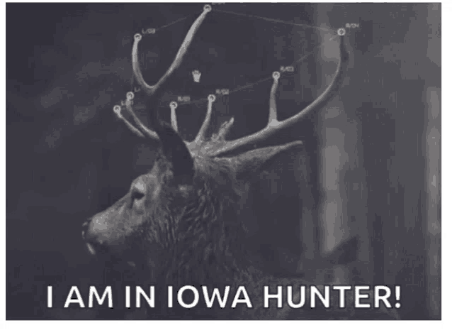 a picture of a deer with the words i am in iowa hunter