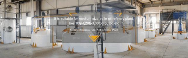 a large room with a sign that says it is suitable for medium size eddie oil refinery plant