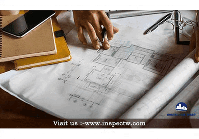 a person is drawing a house on a piece of paper with the website www.inspectw.com at the bottom