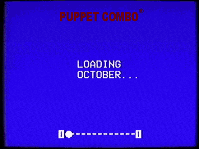 a blue screen that says puppet combo on it