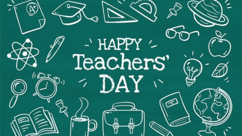 a green chalkboard with the words happy teachers day