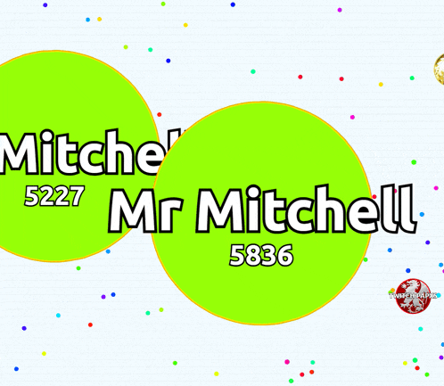 two green circles that say mitchell and mr mitchell