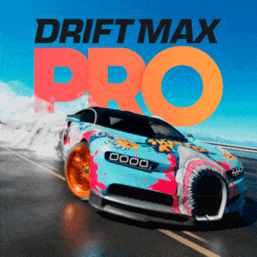 a poster for drift max pro shows a colorful car