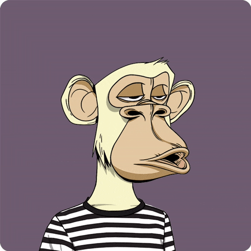 a cartoon of a monkey wearing a striped shirt with a sad look on his face