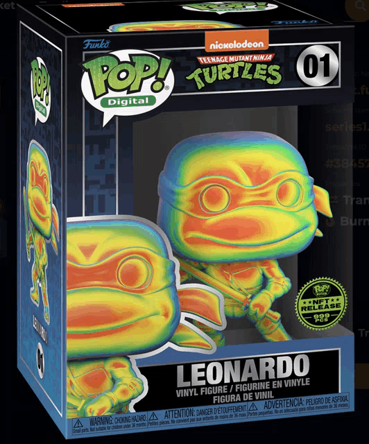 a funko pop of teenage mutant ninja turtles leonardo in a box