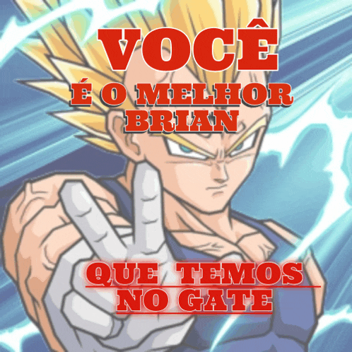 a picture of a cartoon character with the words voce e o melhor brian que temos no gate below it